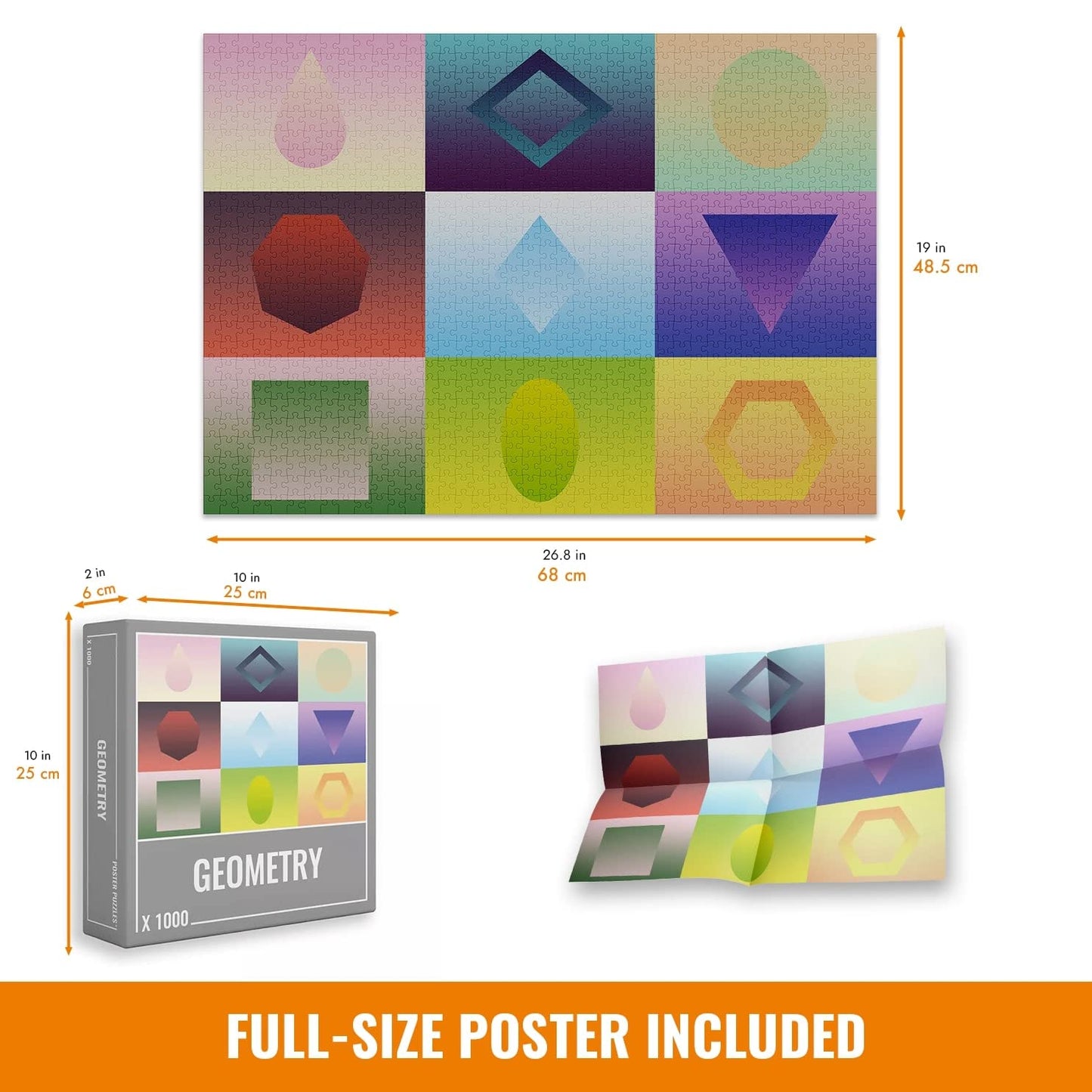 Cloudberries 1000 Piece Geometry Jigsaw Puzzle for Adults - Cardboard Material - Model 3011