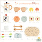 Pairpear Wooden Tea Set For Toddlers,Wooden Toys Tea Party Set Play Kitchen Accessories For Kids Girls And Boys 3 Years And Up,T