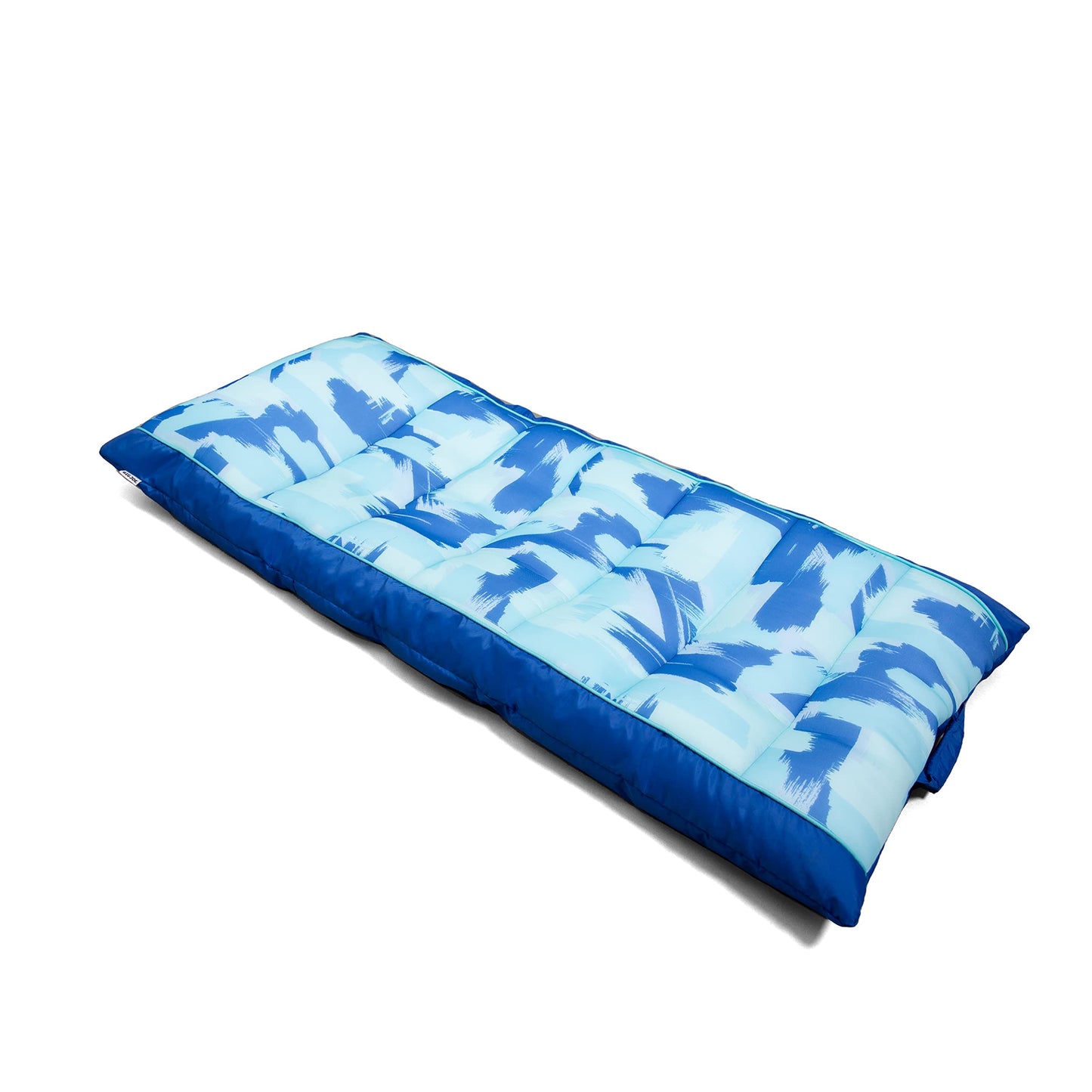 Big Joe Kona No Inflation Needed Pool Lounger With Headrest, Paintbrush Blue Double Sided Mesh, Quick Draining Fabric, 5.5 Feet Big
