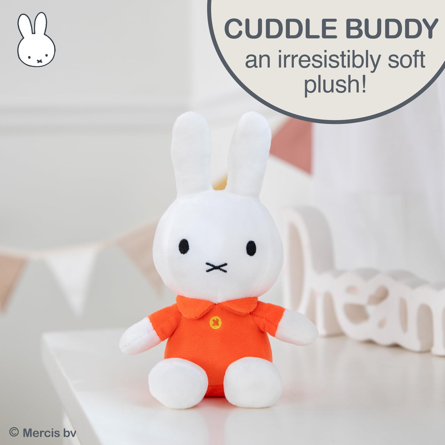 KIDS PREFERRED Miffy Plush Toy, 8 Inch Sitting Dutch Bunny Plush from Dick Bruna, Soft Boa Rabbit Bunny Stuffed Animal Plushie D