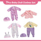 Babeside 7 Pcs Baby Doll Clothes For 10-12 Inch Dolls, Baby Doll Clothes Outfits, Doll Accessories Romper Suit, Coat And Hat For Newborn Baby Doll Boy&Girl