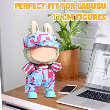 AICase for Labubu Clothes/for Labubu Outfits Clothes Set for 17cm Lububu Doll 3 Piece Set Hat Clothing for LA BUBU  Boys and Girls Stylish Adorable Dolls Clothes Accessories (No Doll) -1