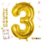 Smlpuame 40 Inch Number Balloon 0-9 Gold Large Number 3 Balloons,Digital Balloons For Birthday Party Celebration Decorations Sup