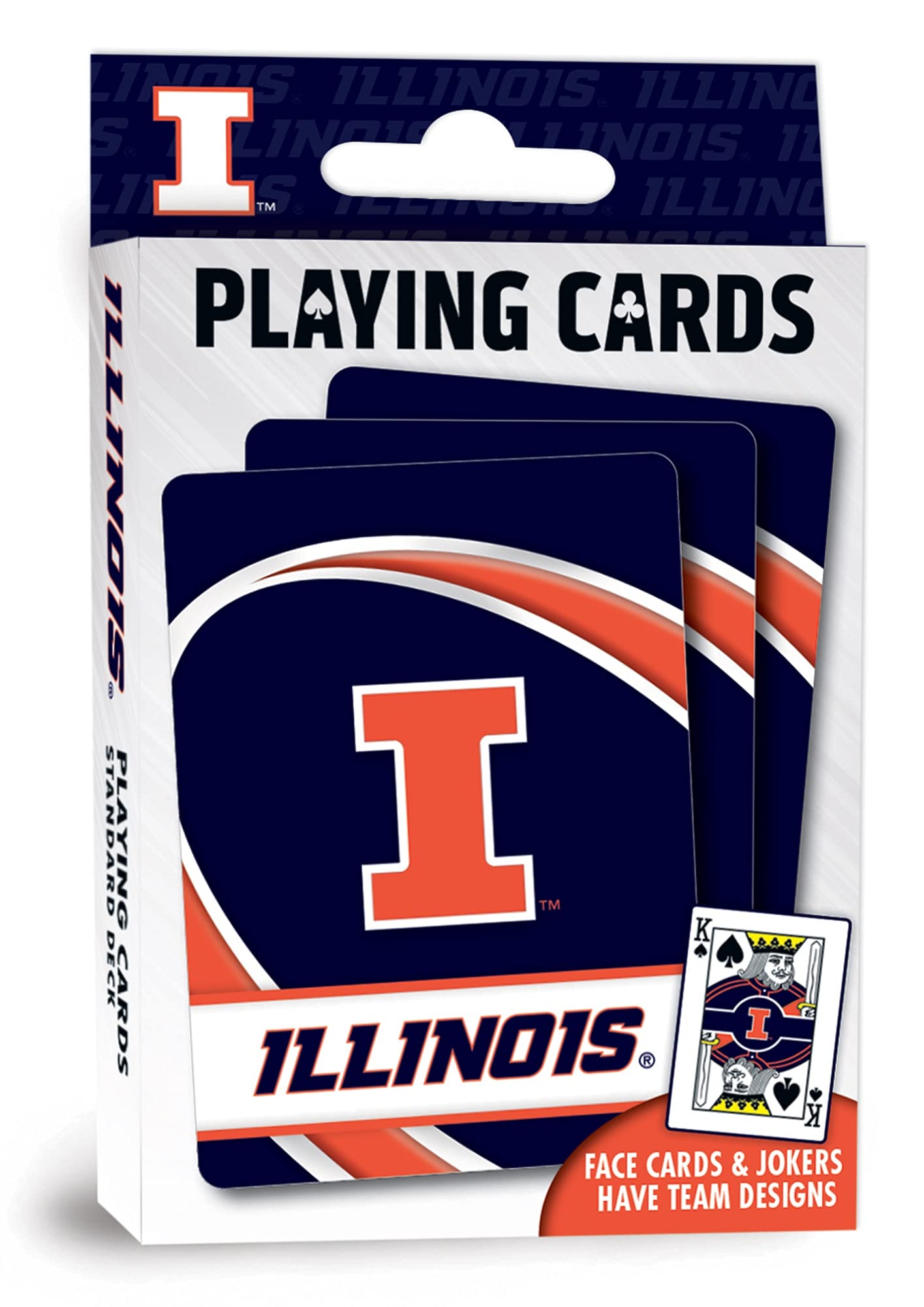 Masterpieces Family Games - Ncaa Illinois Fighting Illini Playing Cards - Officially Licensed Playing Card Deck For Adults, Kids
