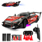 Hturccop 1:16 Rc Drift Car 2.4Ghz Spray 4Wd Led Lights 30+Km/H High Speed Remote Control Car 2 Batteries 60Min Infinitely Variab