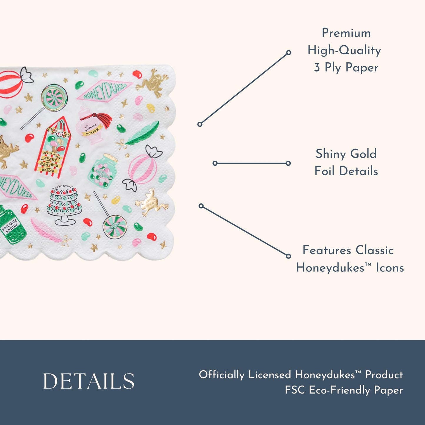 Harry Potter Paper Napkins - Hogwarts House Large Paper Napkins | Harry Potter Party Supplies | Table Decor | Gifts for Birthday