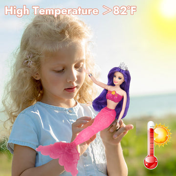 Bettina Magical Color Changing Mermaid Doll, Princess Mermaid Toy With Seahorse & Dolls Accessories - Vibrant Purple Hair And Transforming Tail, Mermaid Gifts Toys For Girls Aged 3-7