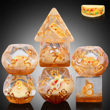 Taco D&D Dice,Dndnd 7Pcs Dungeons And Dragons Resin Dice Set With Velvet Bag For D&D Role Playing Games And Tabletop Games(Taco