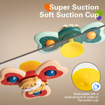 Tohibee 3Pcs Animal Suction Cup Spinner Toys For 1 2 Year Old Boys Spinning Toys Baby Toys 12-18 Months Sensory Toys For Toddlers 1-3 First Birthday Baby Gifts For 1 Year Old Girls