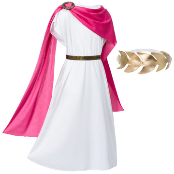 Togrop Greek Toga Costume For Kids Girls Ancient Greece Mythos Philosopher Rome Nobility Cosplay 8-12 Years
