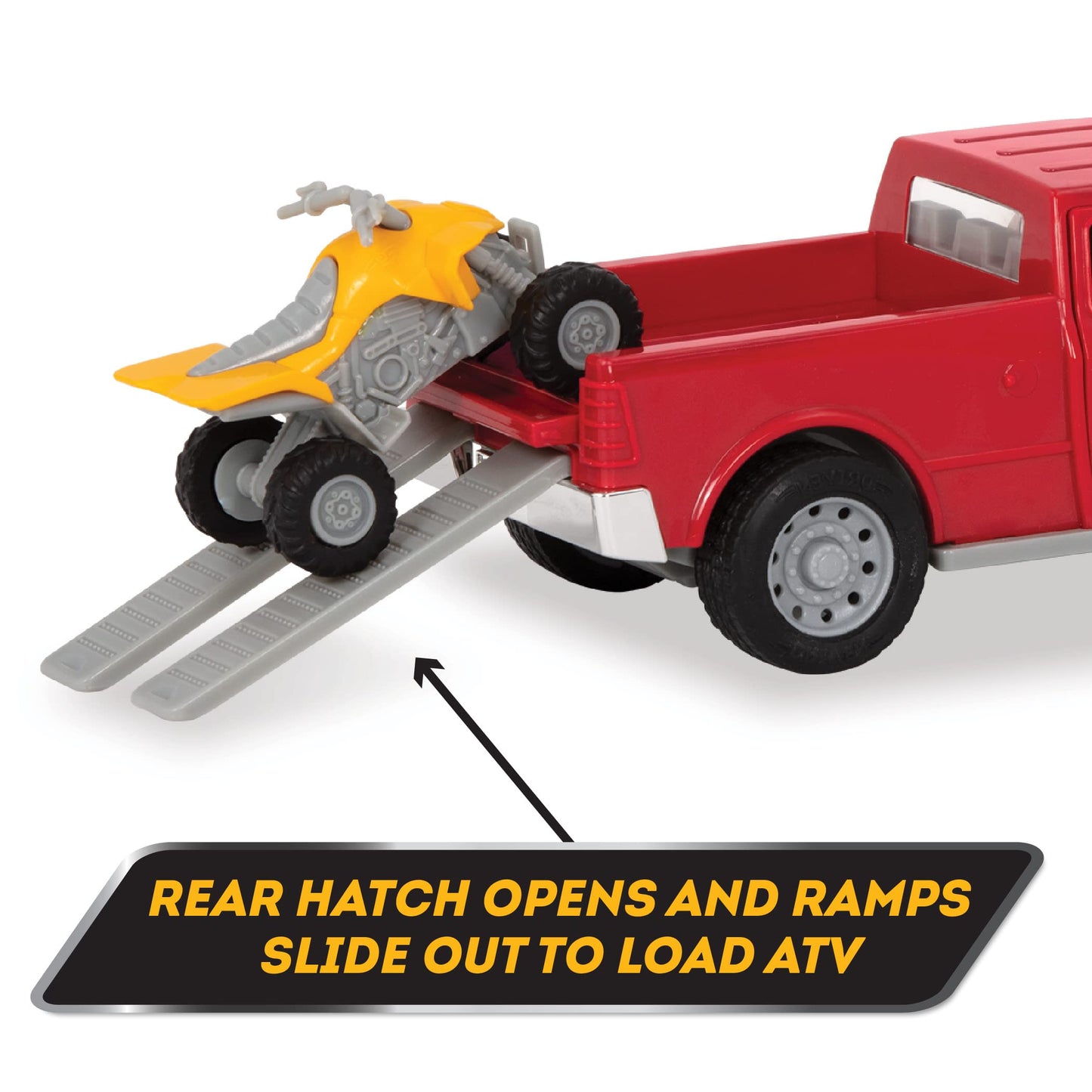 Driven By Battat - Micro Pick-Up Truck - Toy Pickup Truck With Lights, Sounds & A Toy Atv For Kids Aged 3+