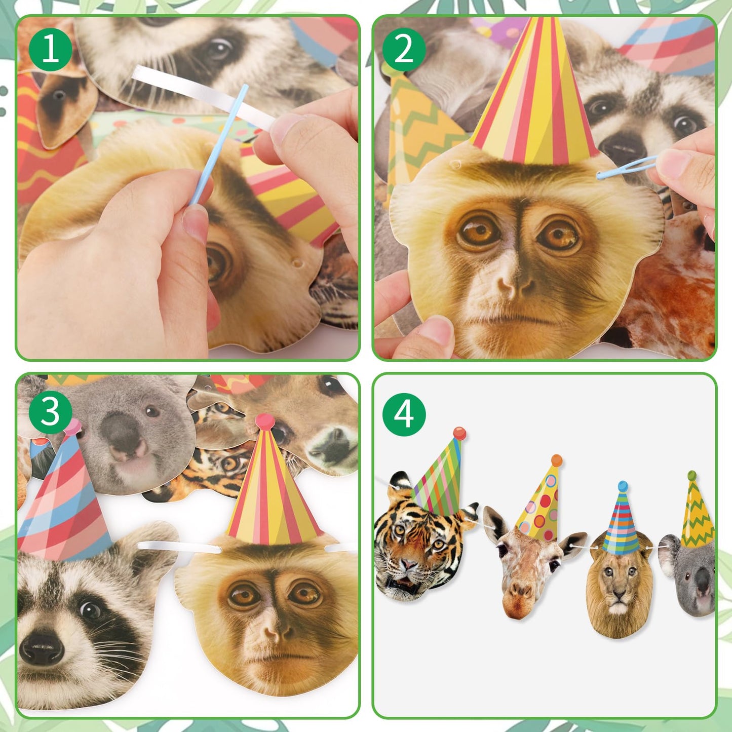 Safari Animals Happy Birthday Banner Wild Zoo Jungle Animals Decorations for Kids Safari Animals Party Decorations Woodland Anim
