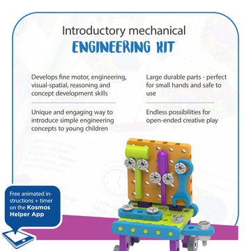 Thames & Kosmos Kids First: Intro To Tools & Building Stem Experiment Kit For Ages 3+ | Build 6 Models, Learn Basic Mechanical Engineering Principles | Make Your Own Workbench With Durable Parts