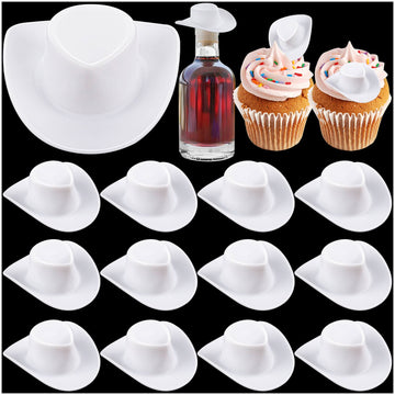 20Pcs Mini Western Cowboy Hat, Plastic Cute Doll Hats, Miniature Cowboy Cowgirl Hat Party Hat For Pretend Play Dollhouse Decorat