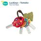 B Toys- Luckeys- Pretend Play Keys- 4 Textured Toy Keys For Babies & Toddlers - Flashlight & Car Sounds- 10 Months +