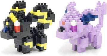 Nanoblocks - 2 Set Bundle - Espeon And Umbreon (Eifie And Blacky In Japan) - Adjustable Pokemon Characters (Japan Import)