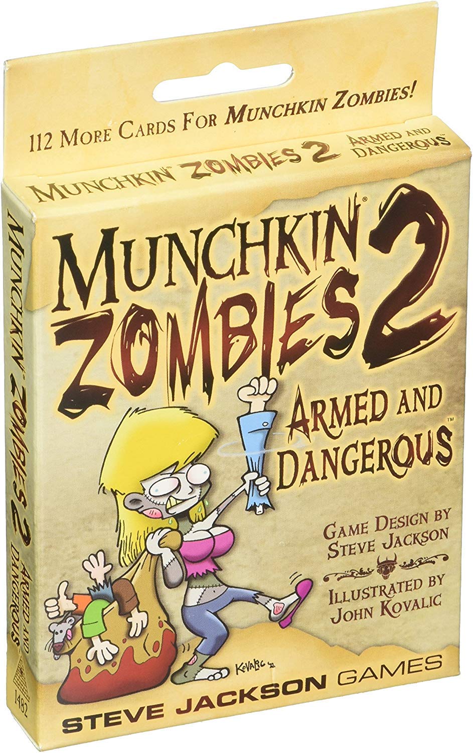 Steve Jackson Games Munchkin Zombies 2 Cardboard Game - Armed and Dangerous, Tan, Model SJG01482