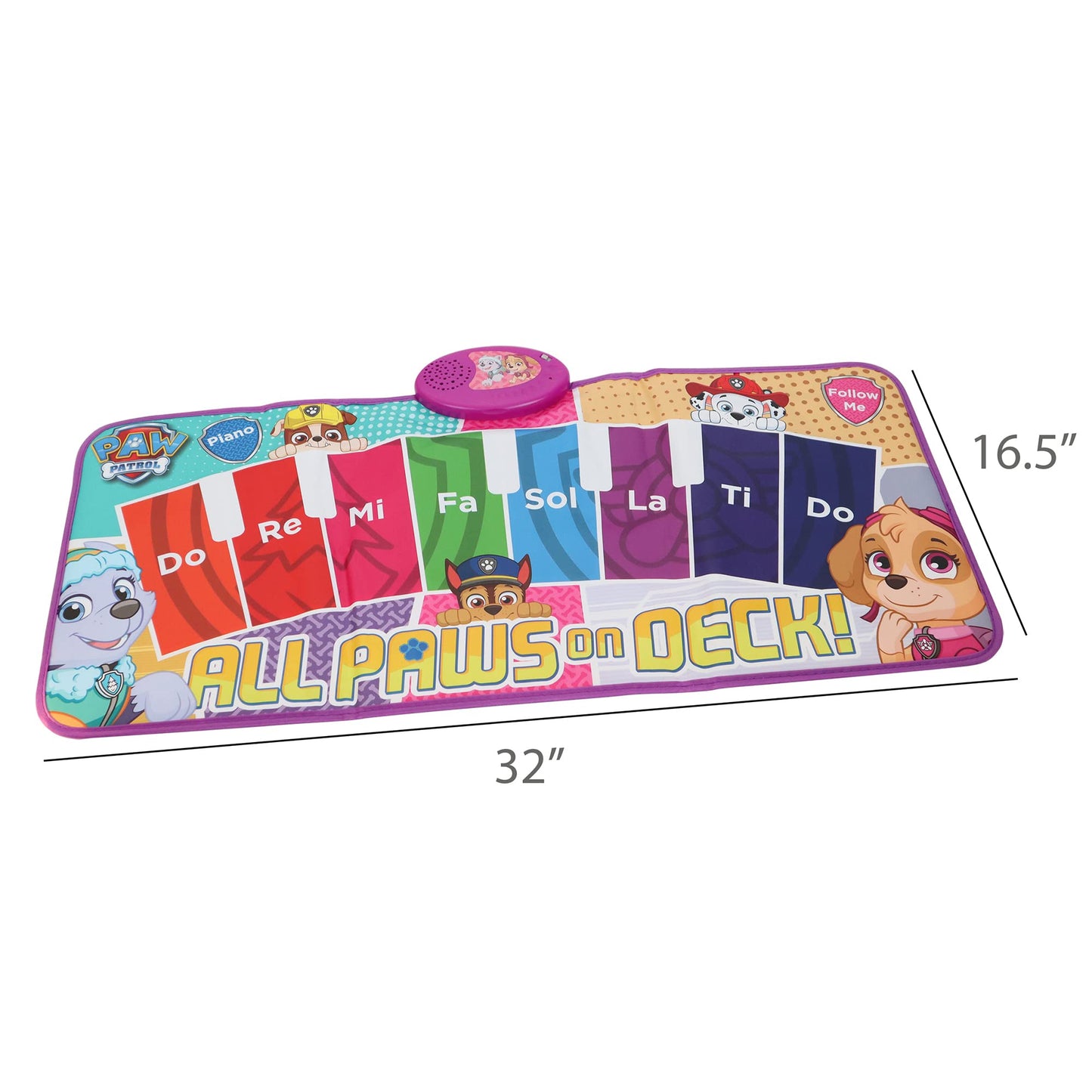 Paw Patrol Electronic Piano Music Mat By Sakar Toy-15371 | Keyboard Piano Floor Mat For Kids, Light-Up Activity Mat, Dance Floor Rhythm Games, Educational Kids Music Playmat