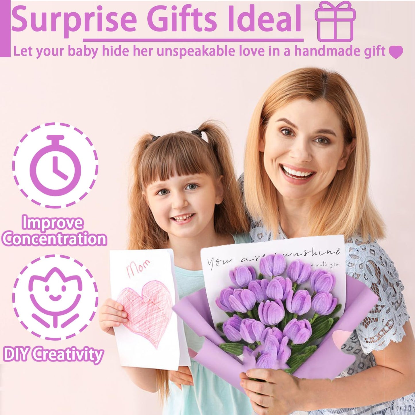 FUNZBO 1200pcs+ Arts & Crafts Supplies for Kids- Craft Kits with Pipe Cleaners, Pom Poms for Crafts, Popsicle Sticks for Craft,