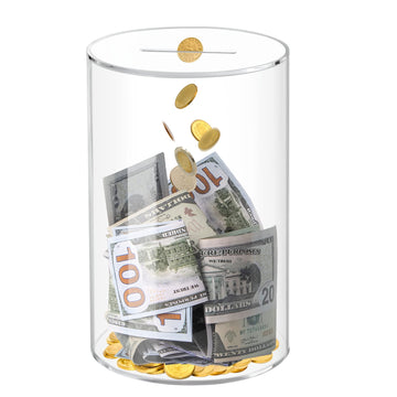 Kypeeka Clear Piggy Bank For Adults Kids, Break To Open Piggy Bank For Adults, Large Clear Acrylic Piggy Bank Unopenable Money S