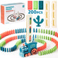 200 Pcs Domino Train Toy Set, Automatic Dominos Train For Kids Boys Girls, Electric Dominoes Machine Train Toy Set With Sounds,