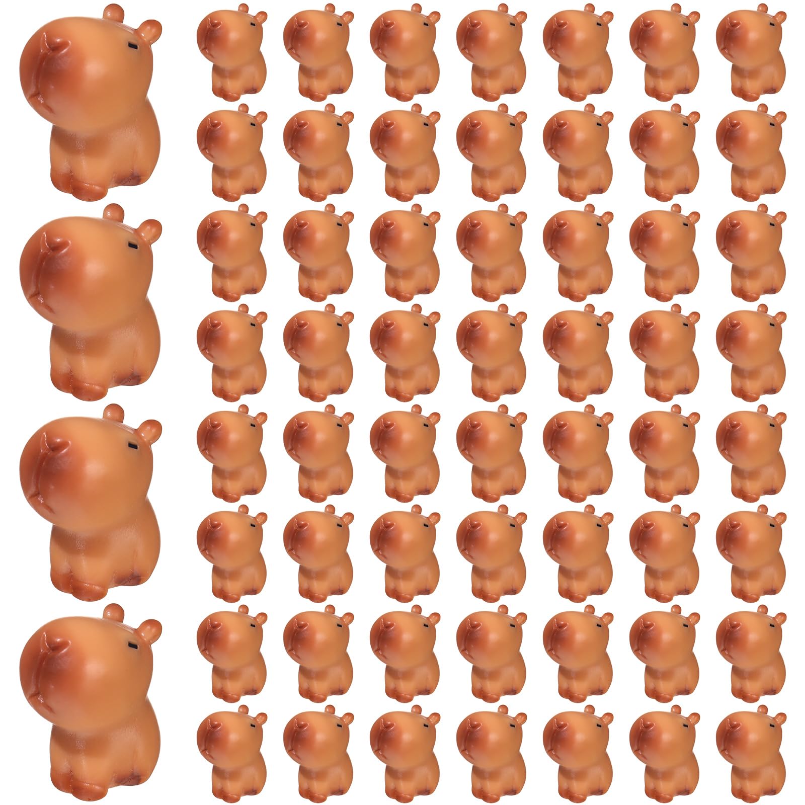 Simgoing 50 Pcs Mini Capybara Resin Figurines Capybara Figure Ornament Miniature Animal Desktop Tabletop Outdoor Craft Decor For Garden Miniature Landscape Accessories (Classic Style)