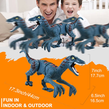Apobatk Remote Control Dinosaur Toys For Kid - Walking Dinosaur Toys For Boys 5-7?Rc Jurassic Velociraptor Toys 8-12?Robot Dinos