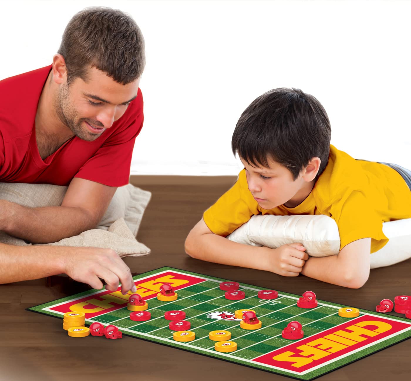MasterPieces Family Game - NFL Kansas City Chiefs Checkers - Officially Licensed Board Game for Kids & Adults , 13 x 21