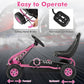 Costzon Go Kart For Kids, 4 Wheel Pedal Powered Go Cart With Adjustable Seat, Handbrake & Non-Slip Wheels, Outdoor Racer Ride On Pedal Car, Gift For Boys Girls (Pink)