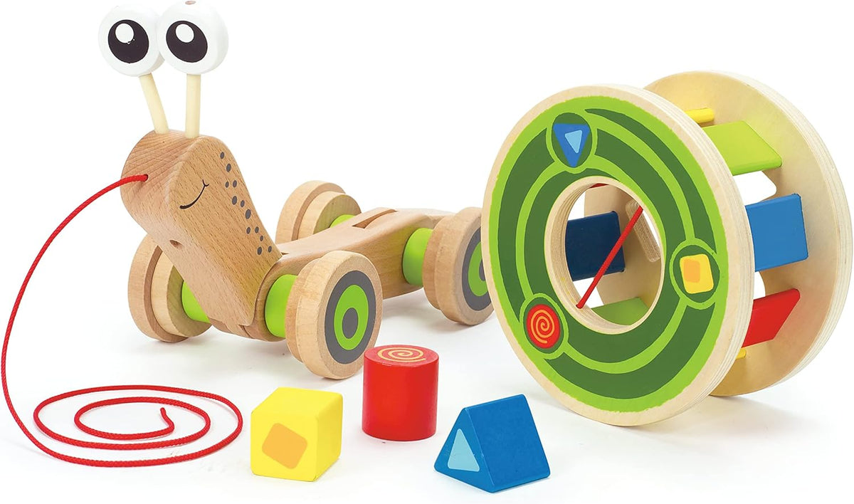 2-in-1 Wooden Snail Baby Push & Pull Walker