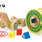 Hape Walk-A-Long Snail Pull Toy |Award Winning Toddler Wooden Push And Pull Toy With Removable Color