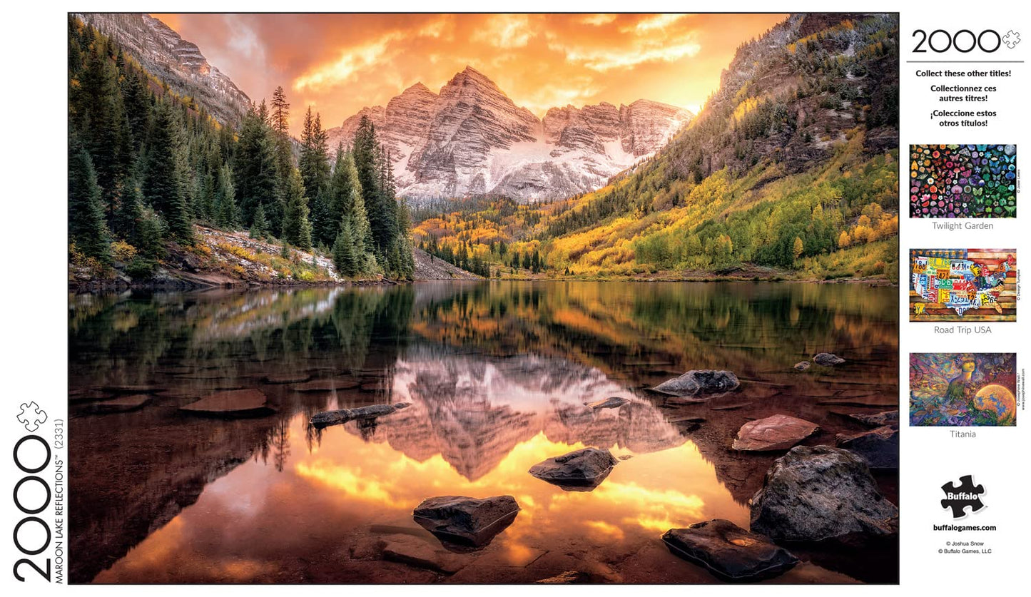 Buffalo Games - Joshua Snow - Maroon Lake Reflections - 2000 Piece Jigsaw Puzzle For Adults Challenging Puzzle Perfect For Game Nights - Finished Size Is 38.50 X 26.50