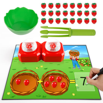 Kasfalci Math Board Games For Kids With Dice Poppers,Math Manipulatives,Dice Games,Addition Subtraction Games,Math Counters,Coun