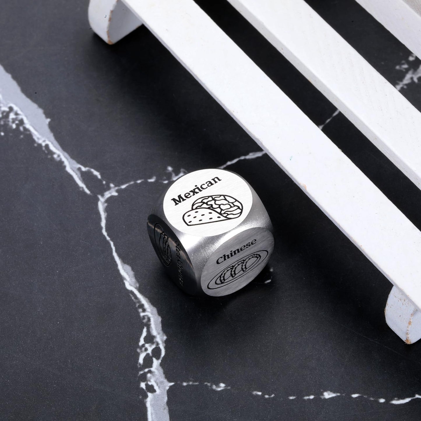 Eulalia Eclogue Stainless Steel Date Night Dice - Unique 11th Anniversary Gift for Couples, Perfect for Birthdays & Father's Day
