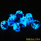 Bescon Two Tone Glowing Dice D6 16mm 12pcs Set Blue Dawn, 16mm Six Sided Die (12) Block of Glowing Dice
