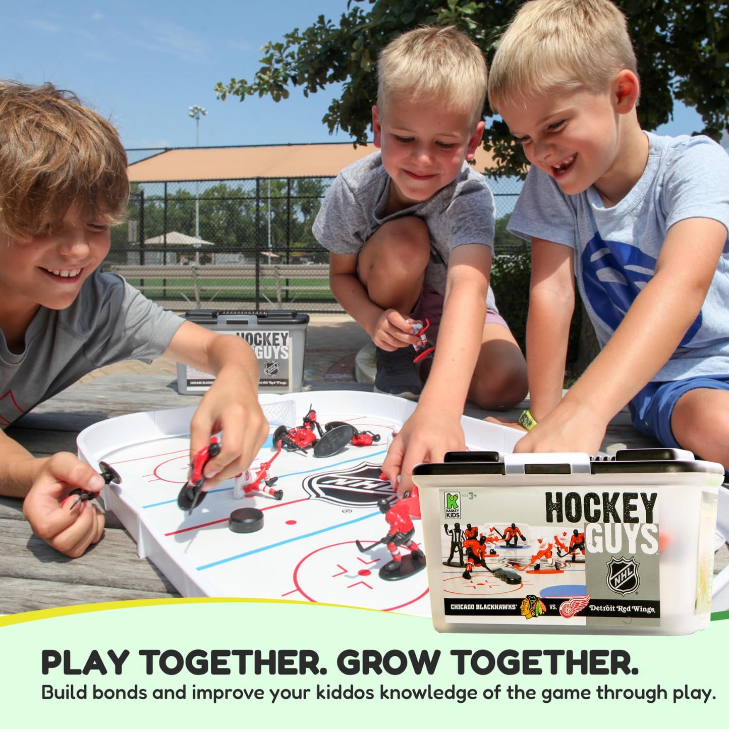K Kaskey Kids NHL® Hockey Guys Action Figure Set - 27 Pieces, Plastic, Blackhawks/Red Wings, Model KKHKYCHIVSDET, One Size