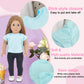 AugFrog 5 Pcs Doll T-Shirts - Summer Outfit for 18 Inch Dolls, Short Sleeved Classical Tee (Blue)