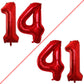 Goer Number 14 Balloons For 14Th Birthday Sweet 14 Party Decorations,42 Inch Jumbo Foil Helium 41 Balloons For 41St Birthday Party Decoration (Red)