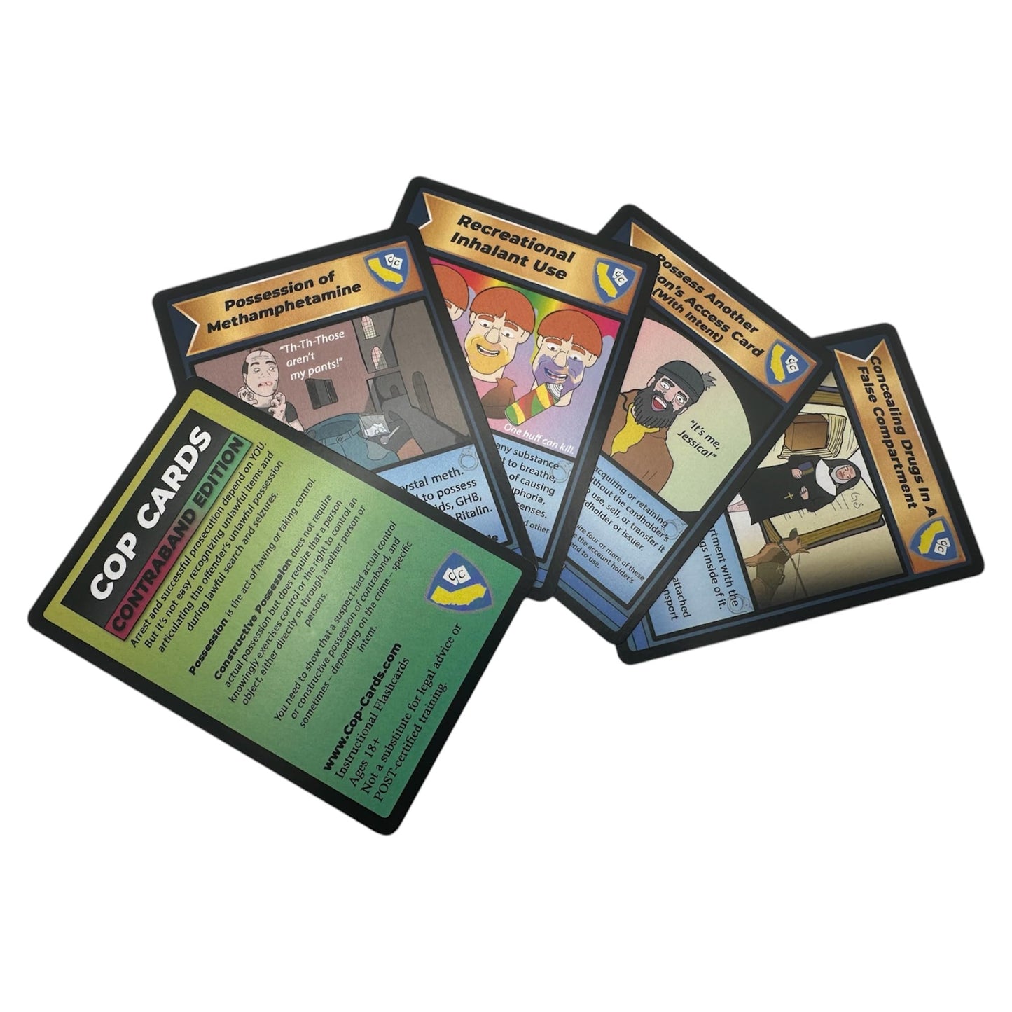 Cop Cards: enhanced Flashcards for Law Enforcement - Learning Aid or Police Gift (California Contraband Edition)