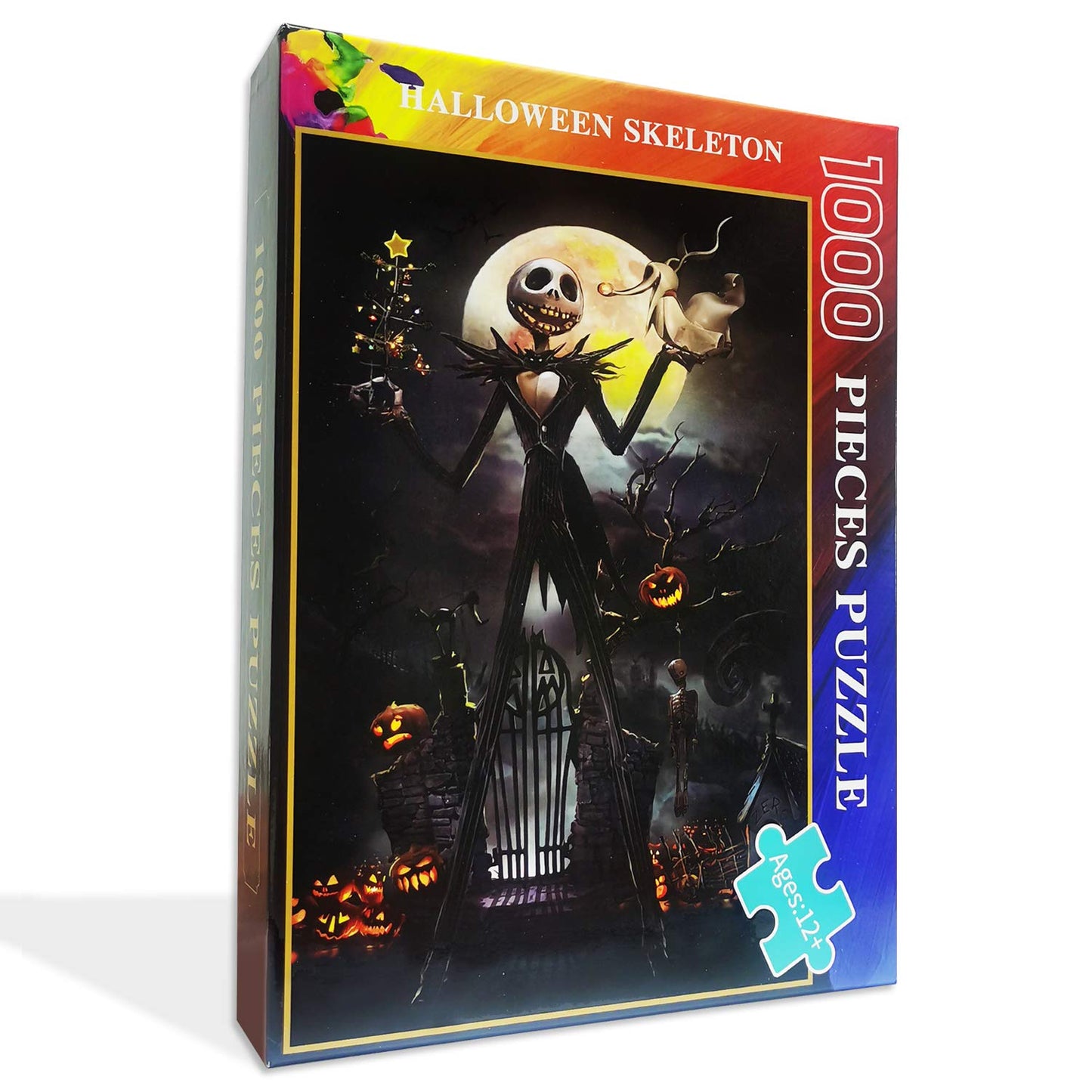 najiaxiaowu 1000 Piece Wooden Jigsaw Puzzle - Halloween Skeleton Design for Teens & Adults, Perfect Unique Birthday Gift
