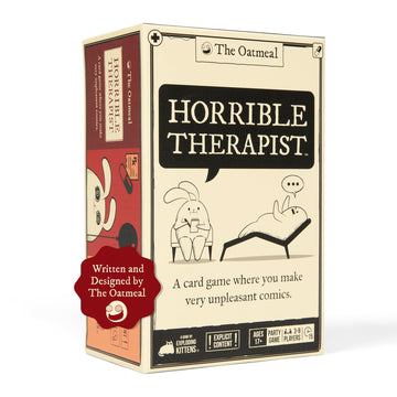 Exploding Kittens Horrible Therapist: Extra Horrible Edition 3-8 Players - Ages 17+ - 15 Minutes To Play - Comic Building Card Game - Ideal For Party, Family Game Night - White