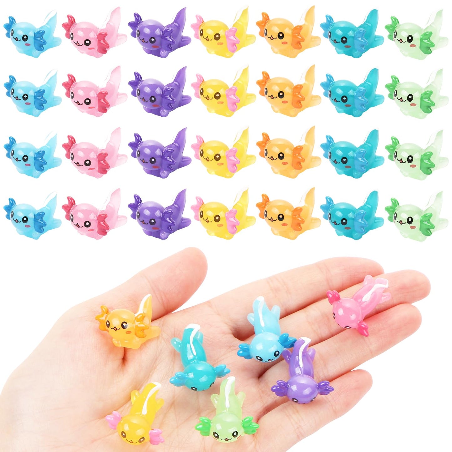Homico 28Pcs Mini Resin Axolotl Mini Animals Figures Tiny Animals Toys Ornament For Axolotl Party Favors Diy Garden Dollhouse Po