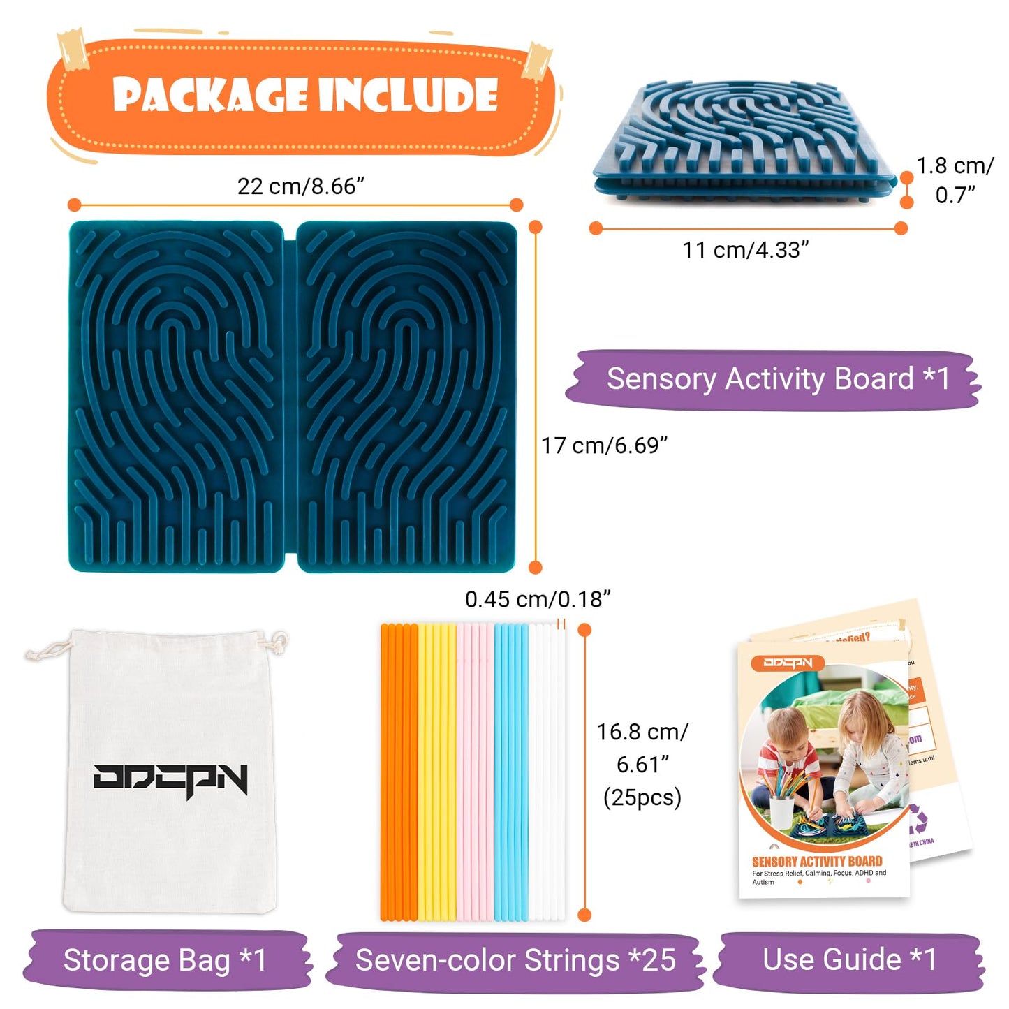 Sensory Activity Board, Four-Sided Silicone Sensory Fidget Toy, Promotes Parent-Child, Suitable For Autism, Calming, Adhd, Great