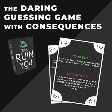 Hollew Card Game - This Game Will Ruin You Vol 1, 54 Cards, Cardstock, Dark Grey & Light Green, Ideal for Adults & Bachelorette Parties
