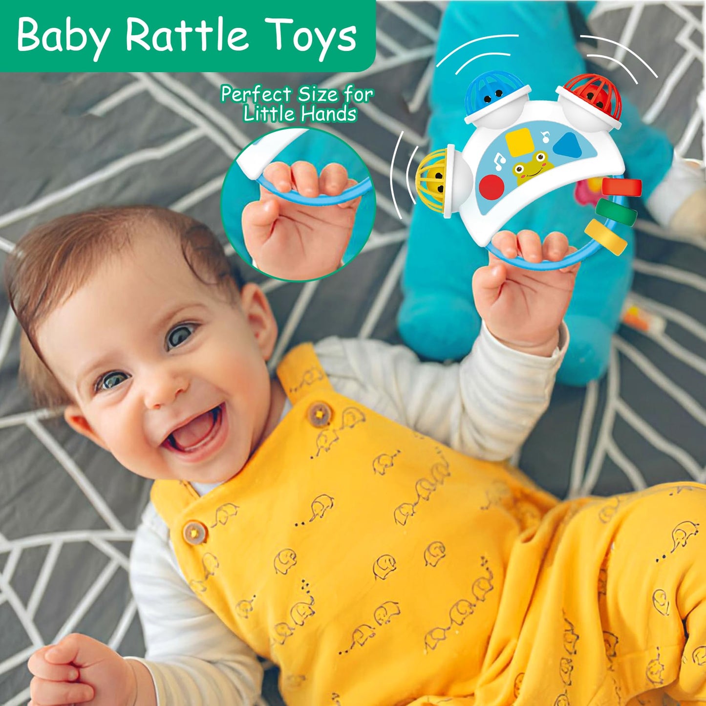 Baby Montessori Sensory Learning Toys With Sounds - Infant Toddlers Travel Activities Musical Teething Toys For Babies 0 3 6 9 12 18 Months - Newborn Shower Gifts For 1 2 3 Year Old Boys Girls
