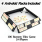 Vovotuzzi Rummy Cube Game Original, Rummy Game Set with 4 Anti-Skid Racks/Trays, 106 Large Tiles with Portable EVA Case, Classic