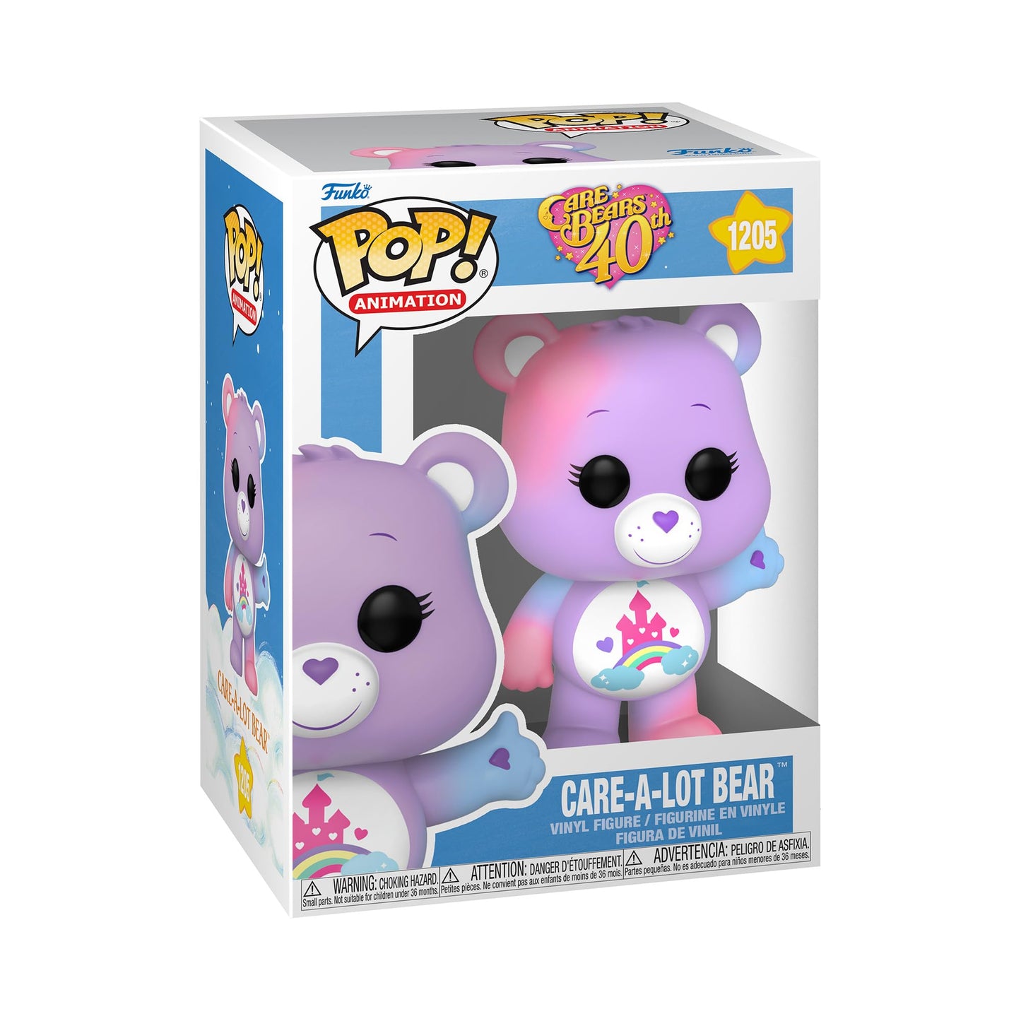 Funko Pop! Care Bears 40th Anniversary Care-A-Lot Bear - Translucent Glitter Chase, Standard Size, Multicolor, Model 61557