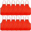 BOUBONI 12 Pieces Red Kids Painting Aprons Kids Art Aprons with 2 Roomy Pockets Kids Aprons for Art Painting Activity Kitchen Cr
