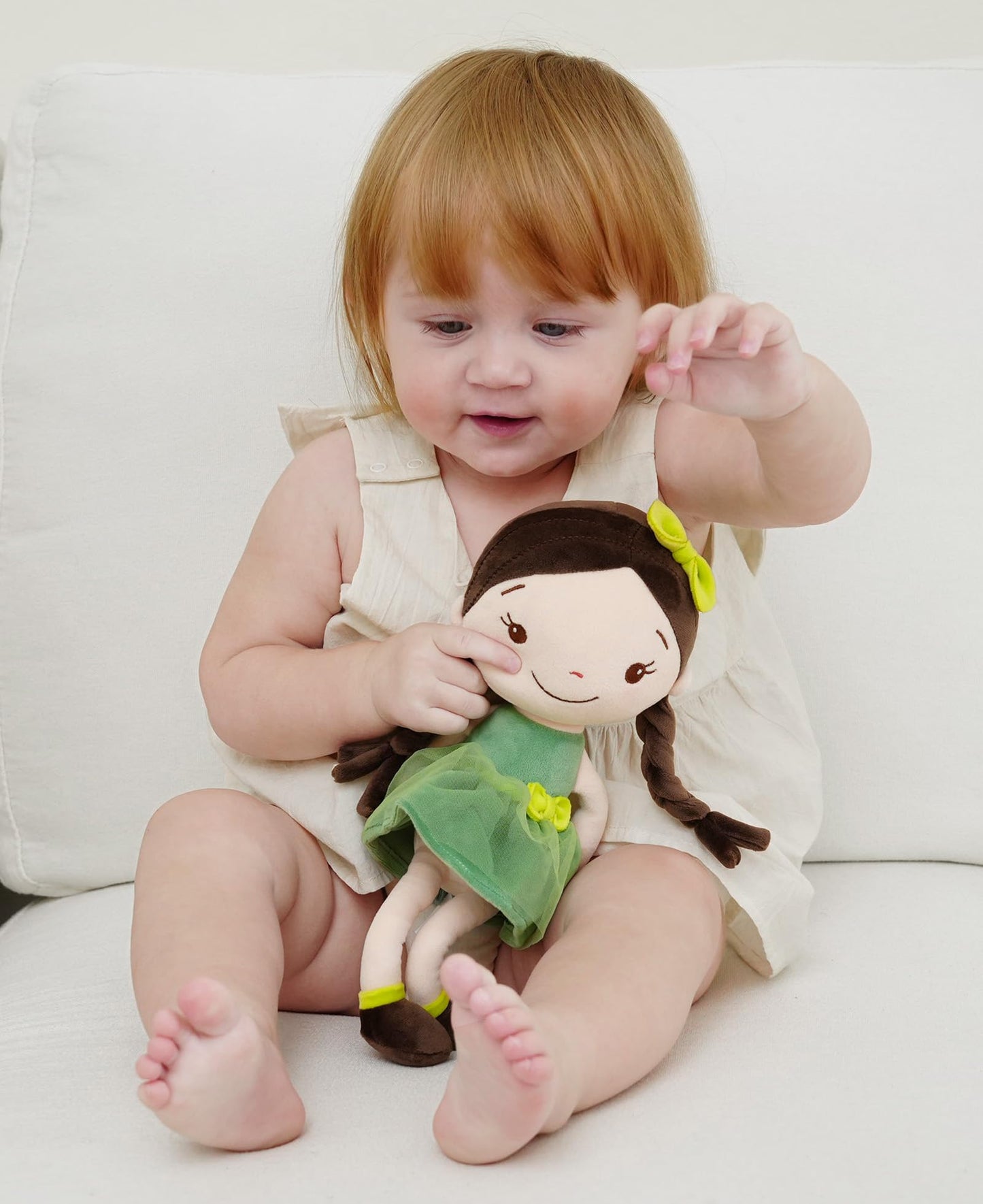 GAGAKU Soft Plush Baby Doll - 12" Cotton Forest Girl Rag Doll, Machine Washable, Perfect Gift for Toddlers & Infants