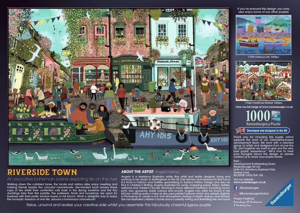 Ravensburger 1000 Pieces Puzzle: Along the River  mature-themed Gift  Glue Puzzle to Frame  70 x 50 cm  Cardboard  Puzzles for mature-themeds  Unisex  All Levels  1000 Items  17554 Model Number